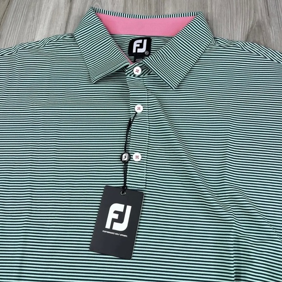 FOOTJOY FJ STRIPED GOLF POLO SHIRT SHORT SLEEVE MENS XXL 2-XL - NEW WITH TAGS - Picture 2 of 4